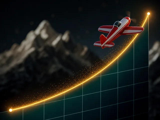 Zeichen eines Crash-Spiels mit steigender Multiplikator-Kurve
