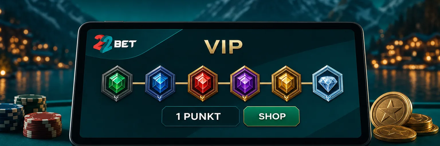 VIP-Leiter von 22Bet mit Punkten und Stufen des Treueprogramms