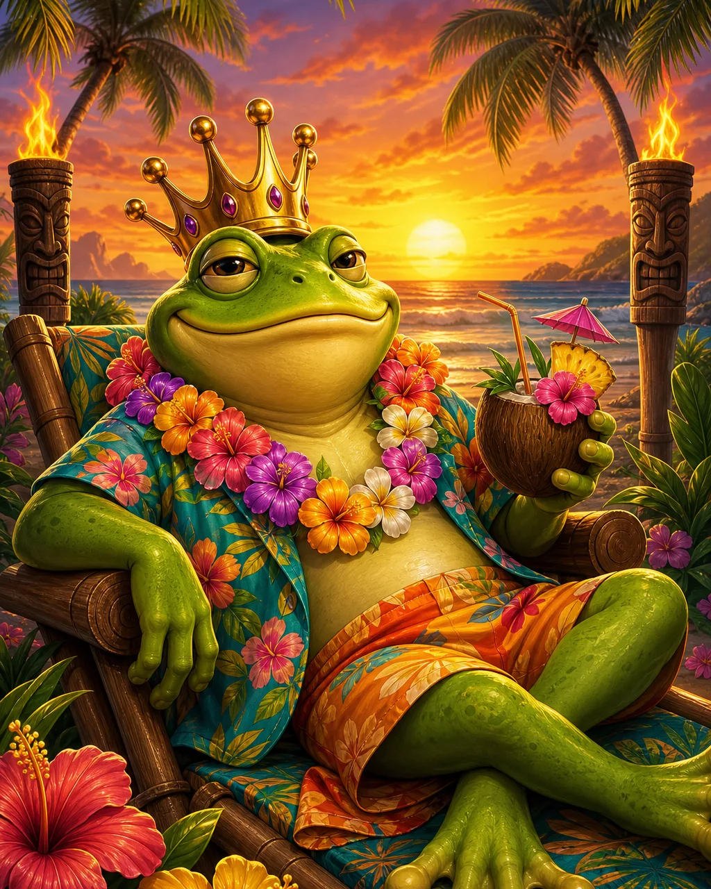 Cover des Slots Aloha King Elvis mit Strand und Ukulele